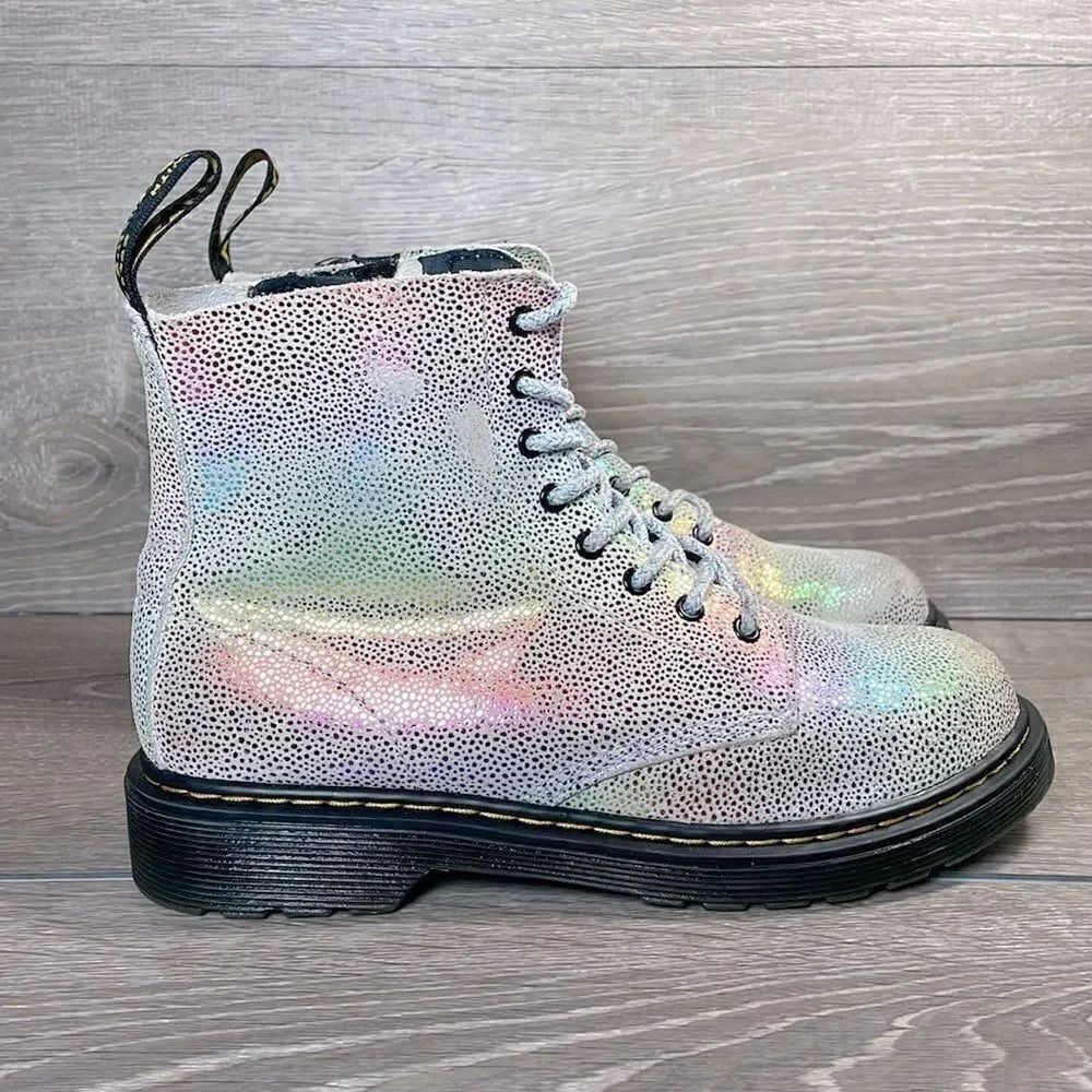 Dr Martens 1460 Pascal Iridescent Leather 8-Eye Women’s Sz 5 Rainbow Boots